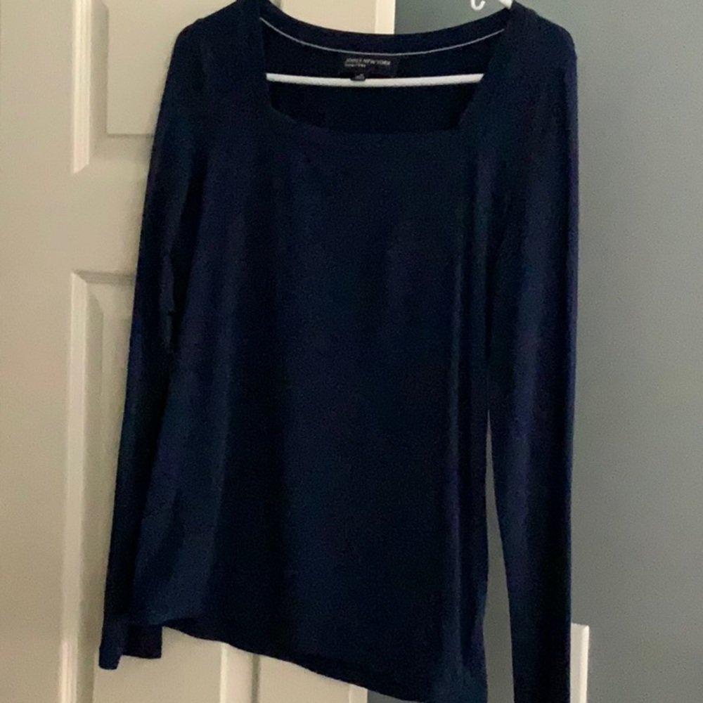 Navy Knit Top